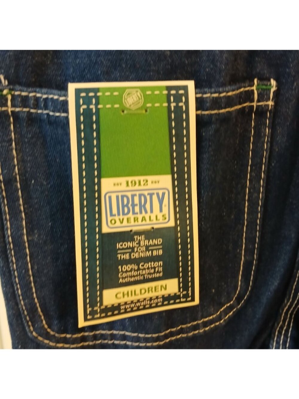 Liberty Overalls Unisex 4RG Denim Bib Children 100% Cotton Original Fit #1-4 - Picture 5 of 7